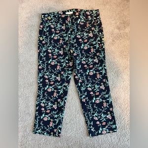 Loft Marisa navy floral pants